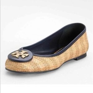 Tory Burch Raffia Straw Reva Ballerina Flat - 8.5